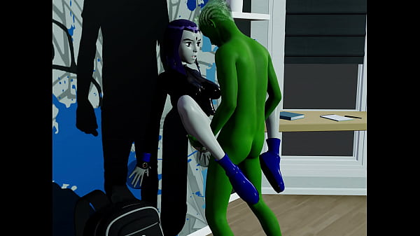 Horny Raven Rides Beastboy